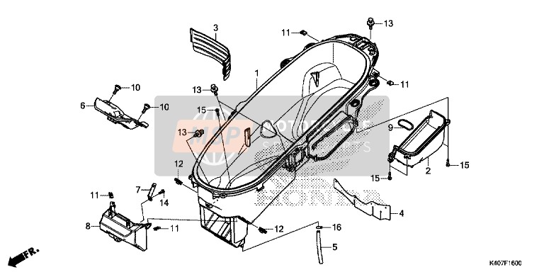 Honda NSS125D 2015 Boîte à bagages pour un 2015 Honda NSS125D